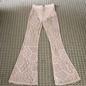 Lace cream pants